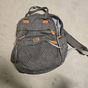 Gray and Tan Diaper Bag